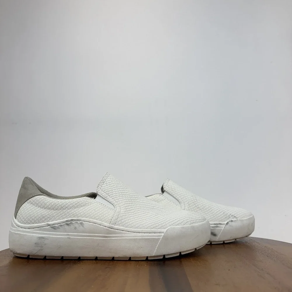 Womens Dr Scholls Time Off Slip On White Platform Comfort Casual Sneakers Sz 9.5